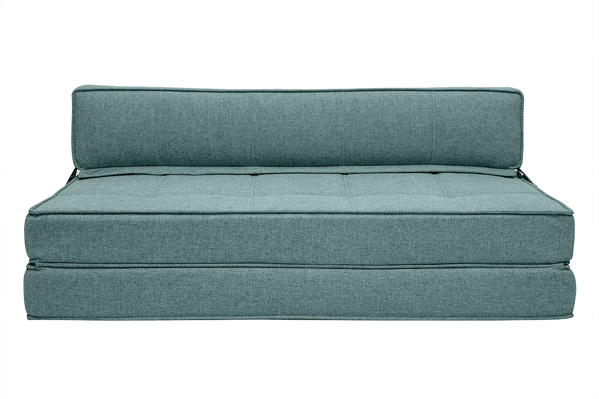 Silln cama 2 plazas de tela verde grisceo KATY