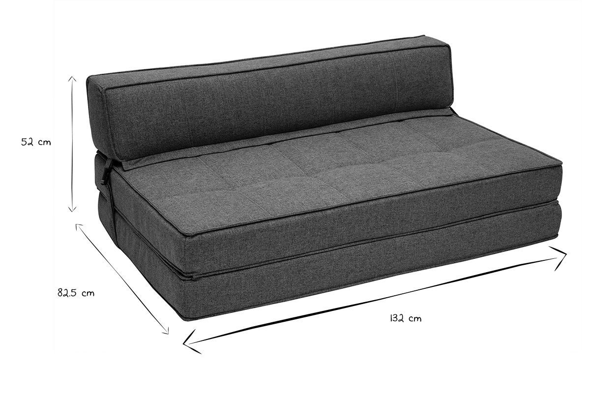 Sill�n cama 2 plazas de tela verde gris�ceo KATY