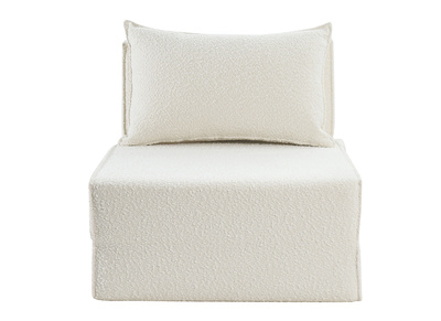 Sillón cama de 1 plaza de borreguillo blanco VICTOR