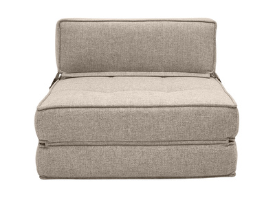 Sillón cama de 1 plaza de tela color topo KATY