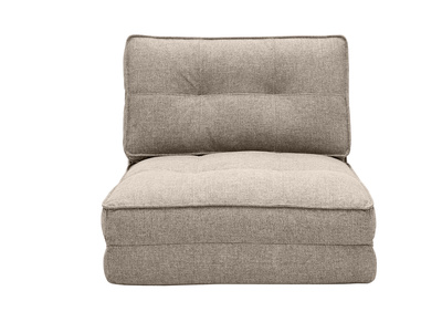 Sillón cama de 1 plaza de tela color topo SALLY