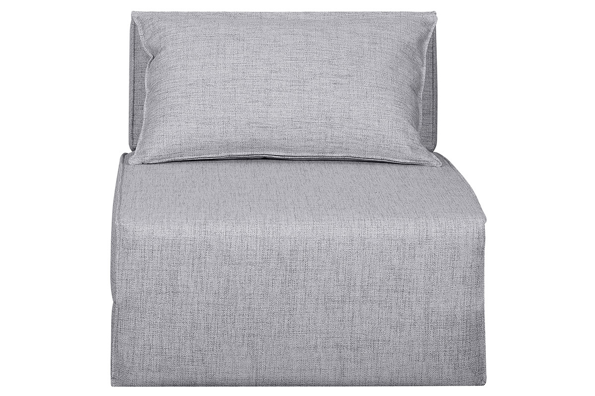Silln cama de 1 plaza de tela gris claro VICTOR