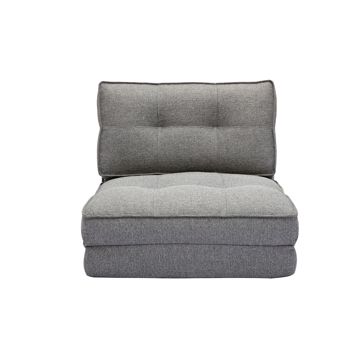 Sillón cama de 1 plaza de tela gris jaspeado SALLY