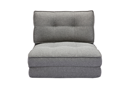 Sillón cama de 1 plaza de tela gris jaspeado SALLY