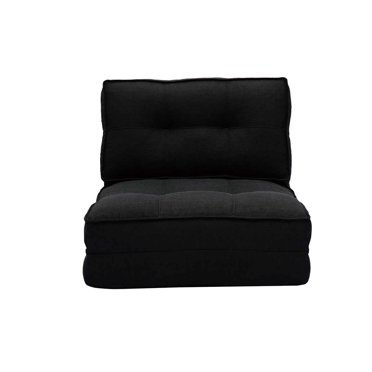 Sillón cama de 1 plaza de tela negra SALLY