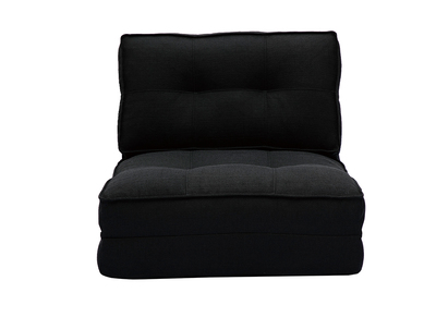 Sillón cama de 1 plaza de tela negra SALLY