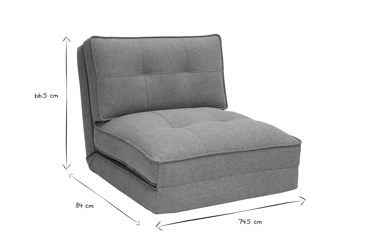 Silln cama de 1 plaza de tela terracota SALLY