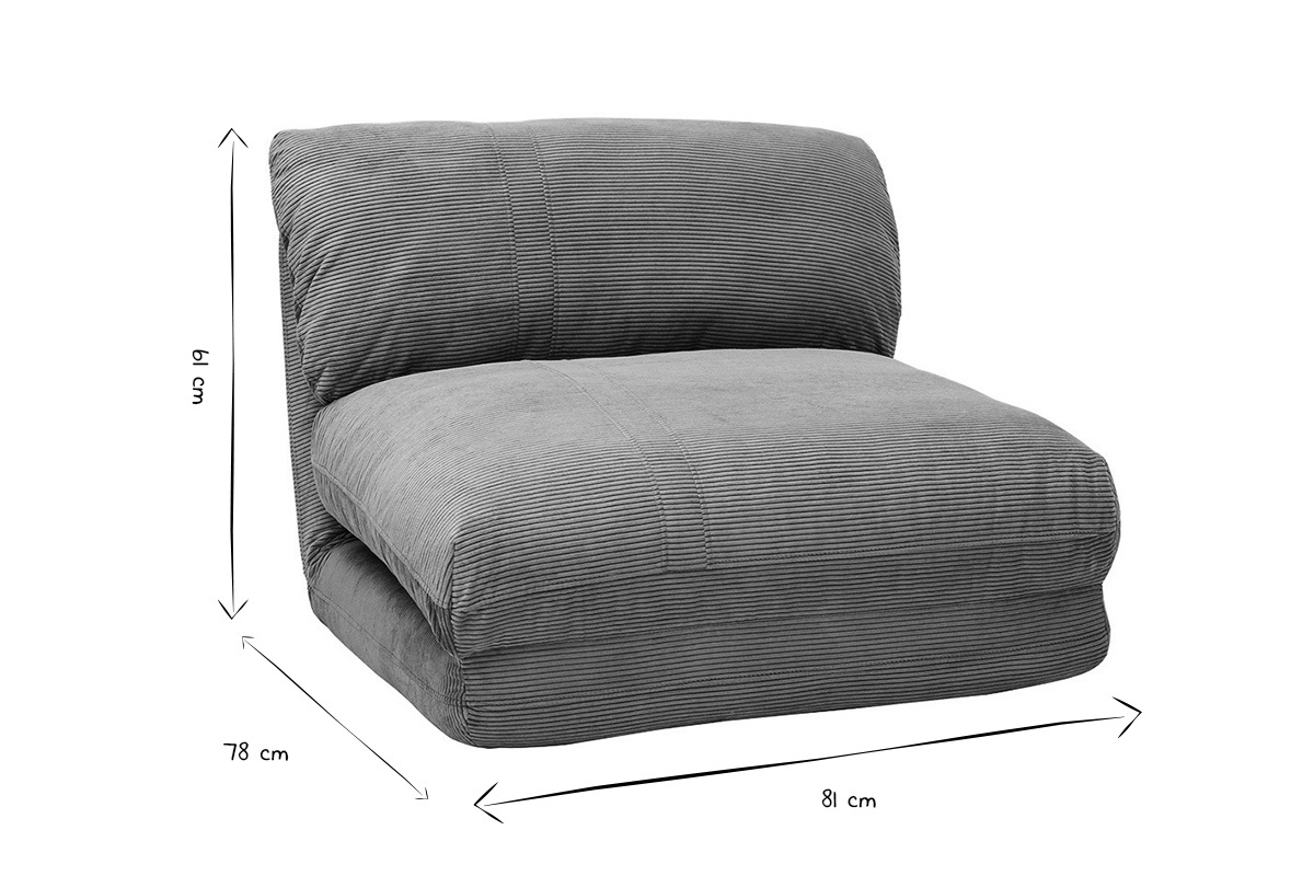 Dimensiones del sill�n SPENCER en blanco y negro: An. 81 x Pr. 78 x Al. 61 cm.
