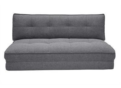 Sillón cama de 2 plazas convertible en tela gris SALLY