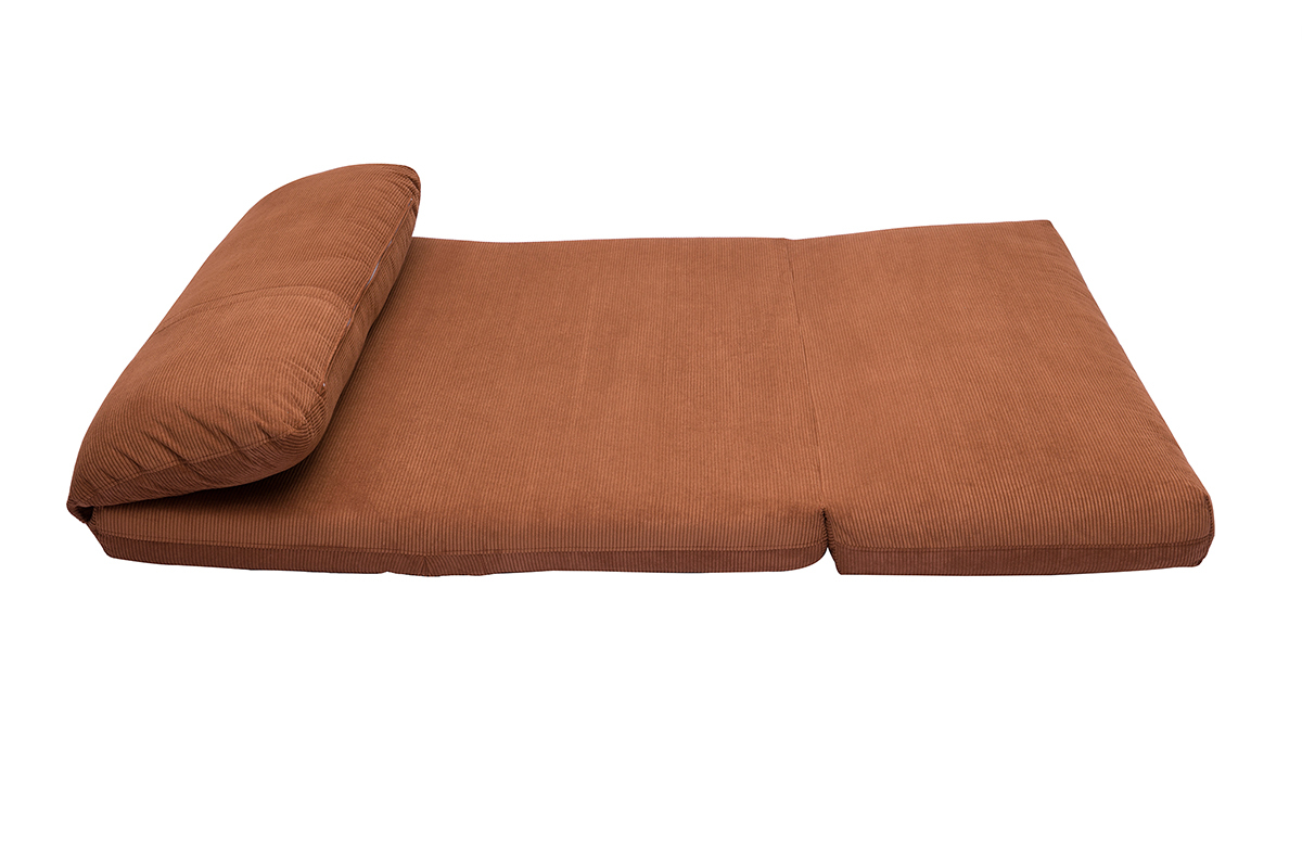 Silln cama de 2 plazas de pana terracota SPENCER