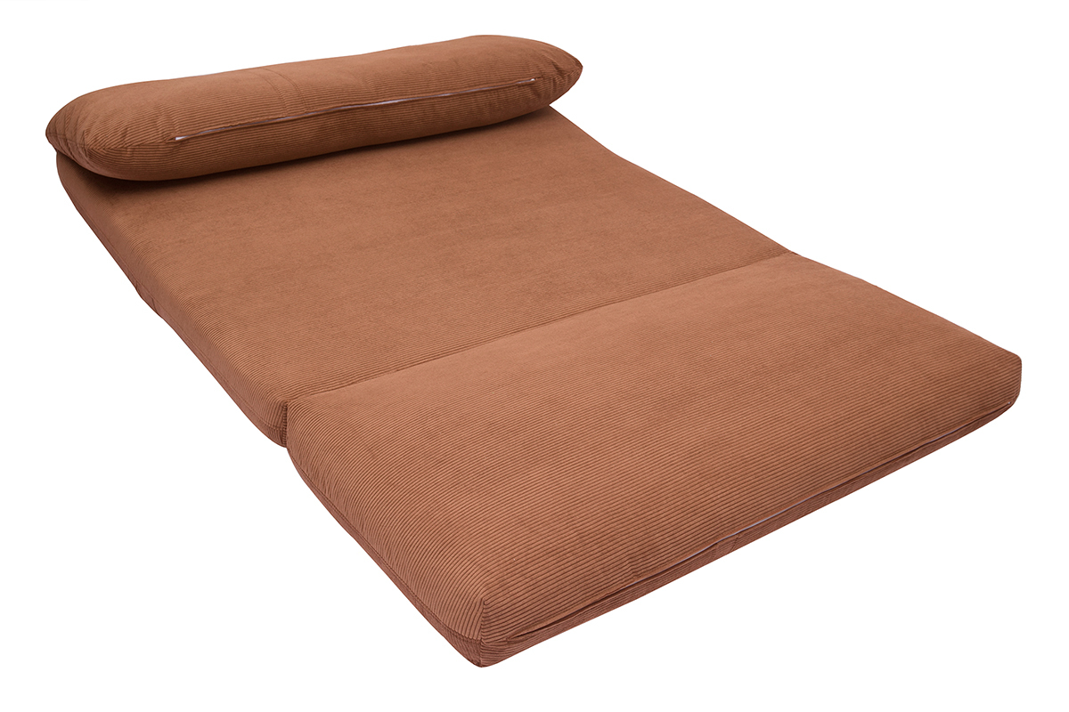 Silln cama de 2 plazas de pana terracota SPENCER