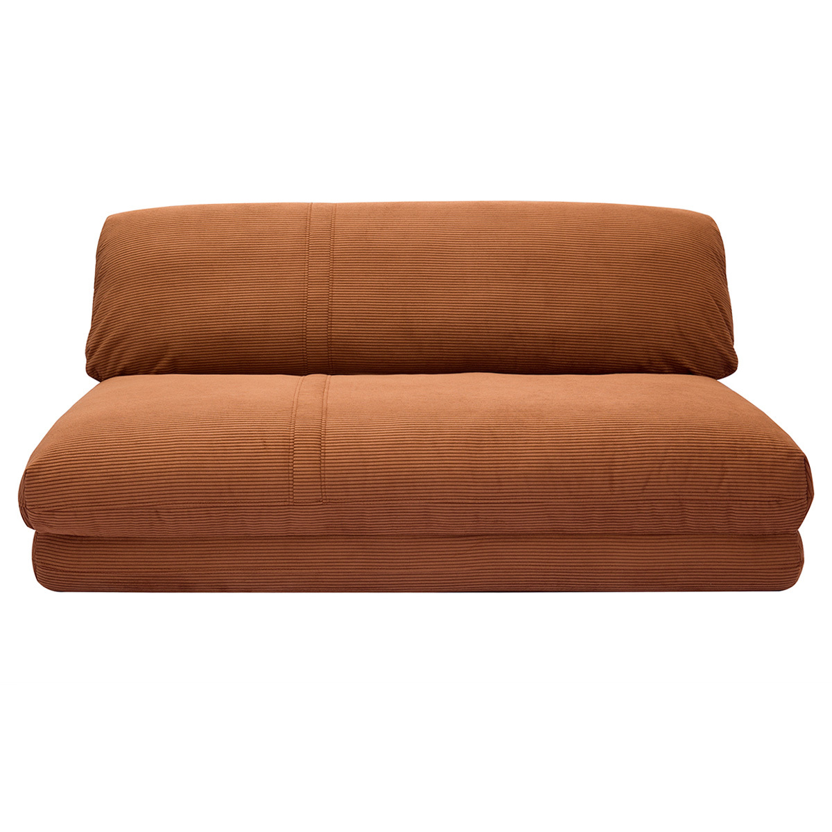 Sillón cama de 2 plazas de pana terracota SPENCER