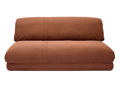 Sillón cama de 2 plazas de pana terracota SPENCER