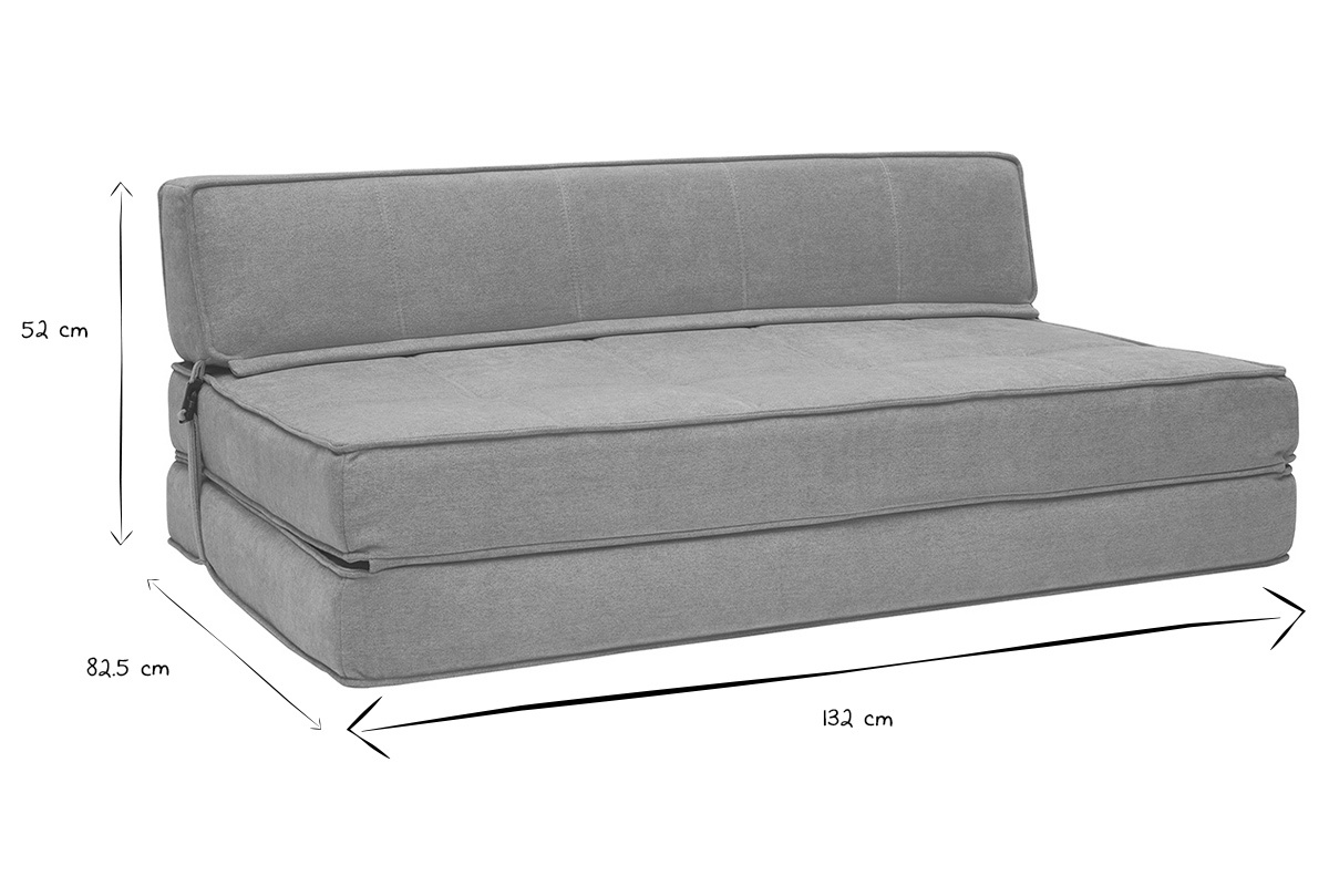 Sill�n cama de 2 plazas de tejido efecto aterciopelado amarillo mostaza KATY