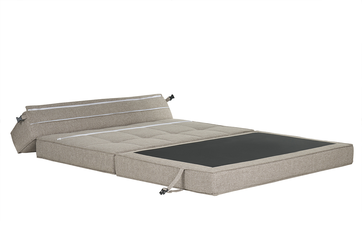 Silln cama de 2 plazas de tela color topo KATY