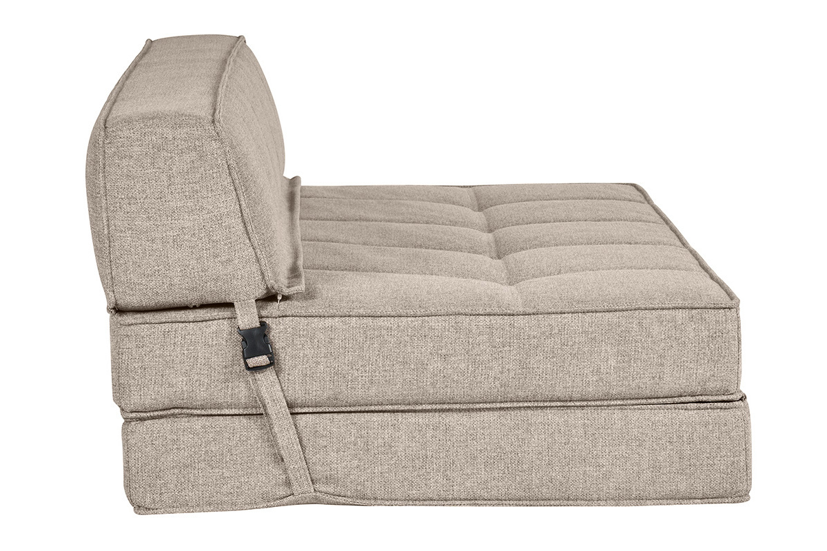 Silln cama de 2 plazas de tela color topo KATY