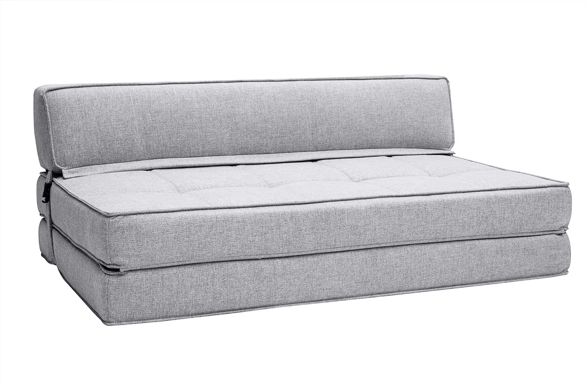 Silln cama de 2 plazas de tela gris claro KATY