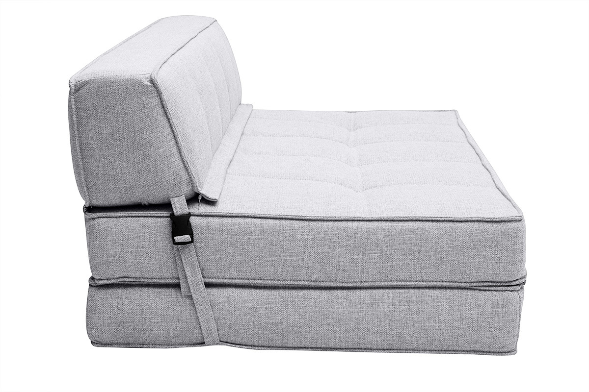 Silln cama de 2 plazas de tela gris claro KATY