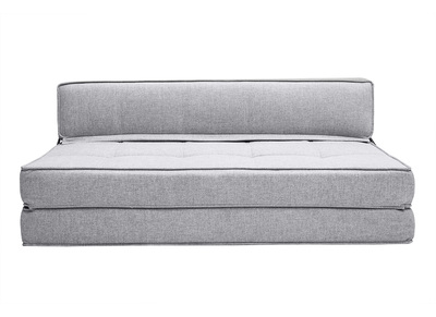 Sillón cama de 2 plazas de tela gris claro KATY