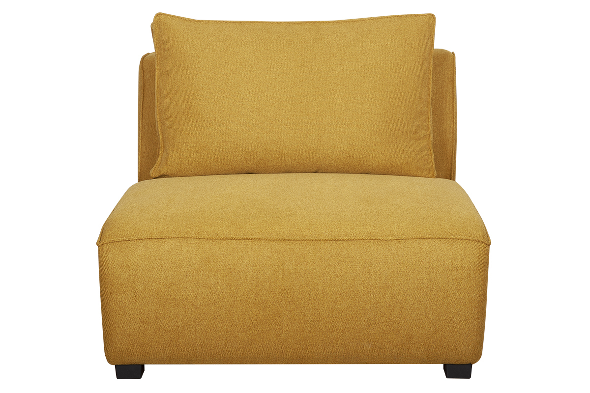 Silln cama de diseo en tejido amarillo comino PLURIEL