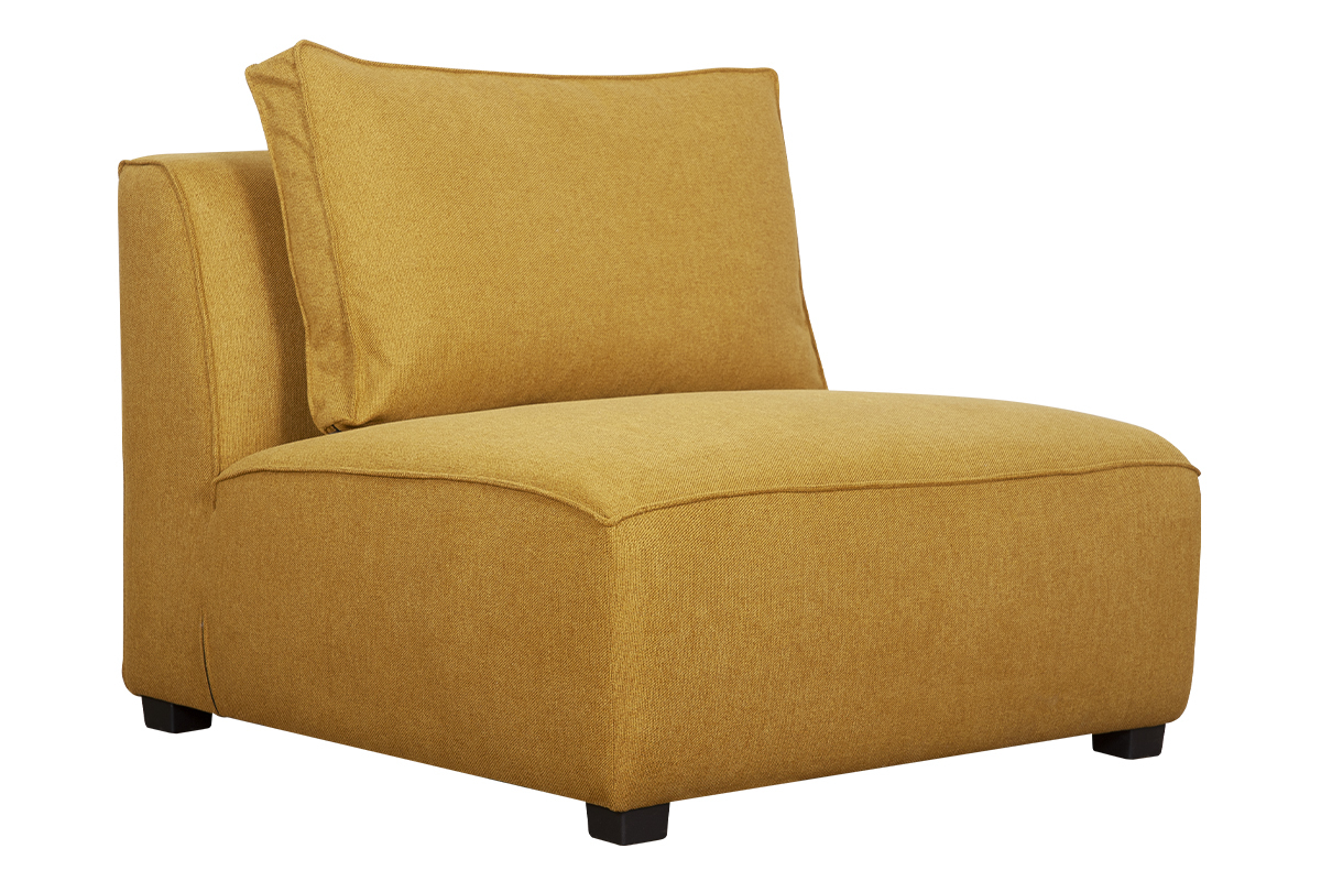 Silln cama de diseo en tejido amarillo comino PLURIEL