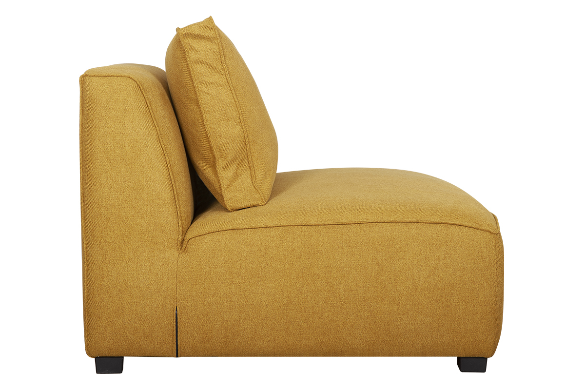 Silln cama de diseo en tejido amarillo comino PLURIEL