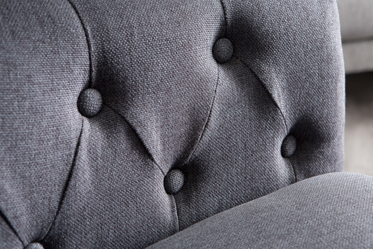 Sill�n cl�sico tejido gris oscuro patas madera BALTHAZAR