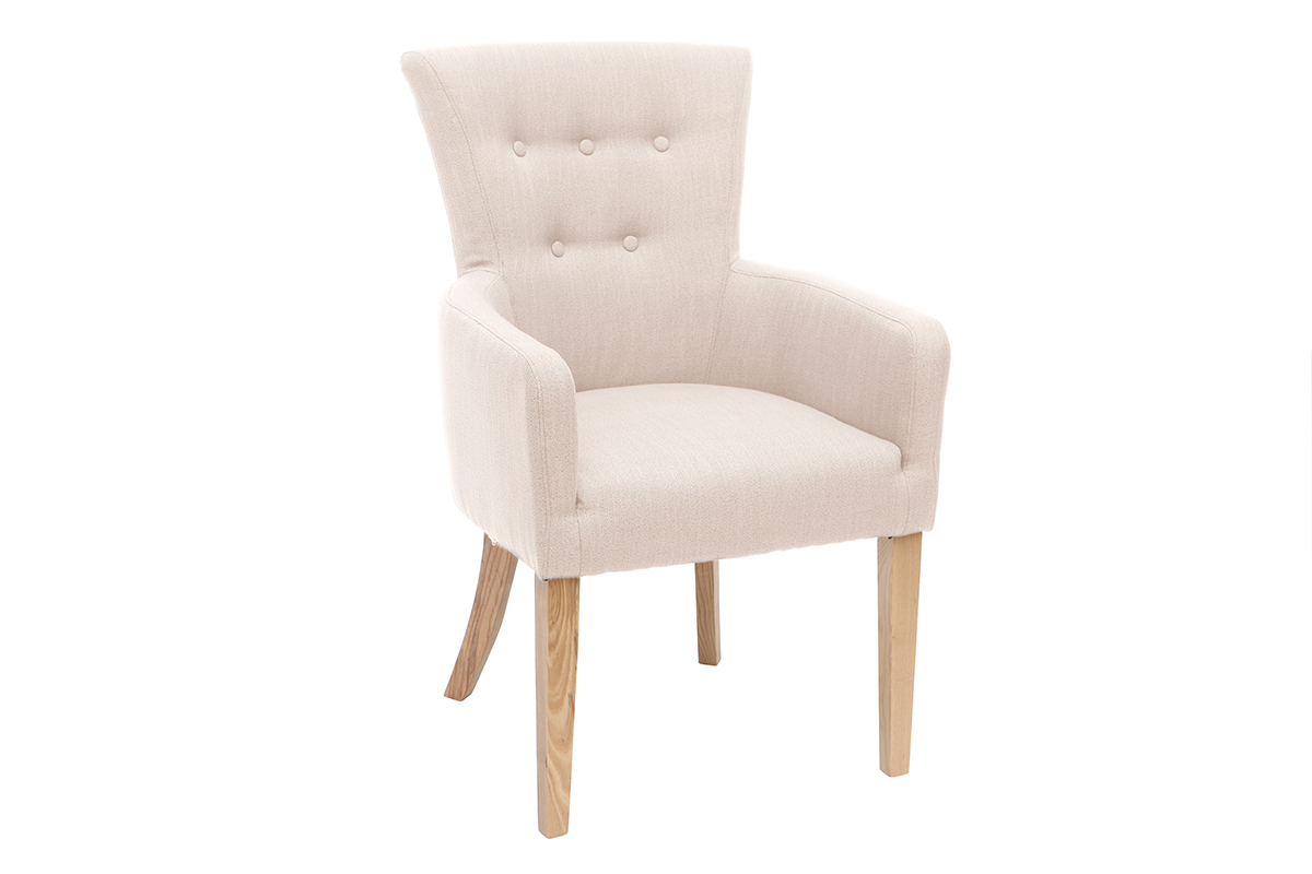 Sill�n cl�sico tejido natural cl�sico patas madera clara LAZARRE