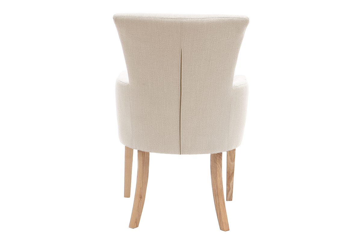 Sill�n cl�sico tejido natural cl�sico patas madera clara LAZARRE