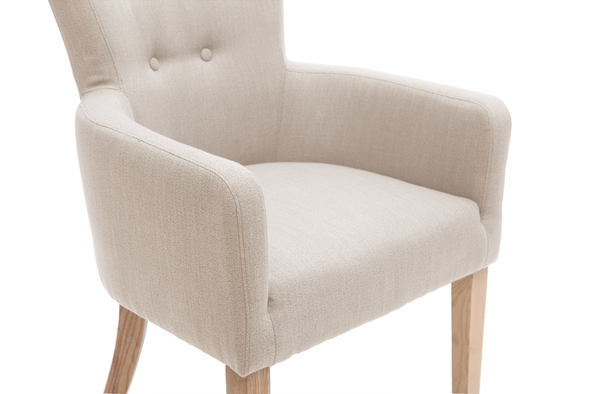 Sill�n cl�sico tejido natural cl�sico patas madera clara LAZARRE