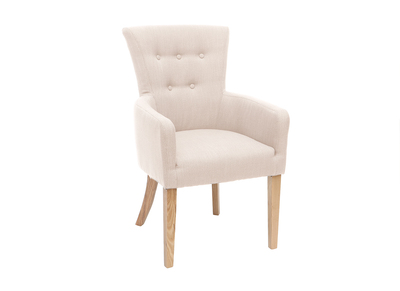 Sill&oacute;n cl&aacute;sico tejido natural cl&aacute;sico patas madera clara LAZARRE