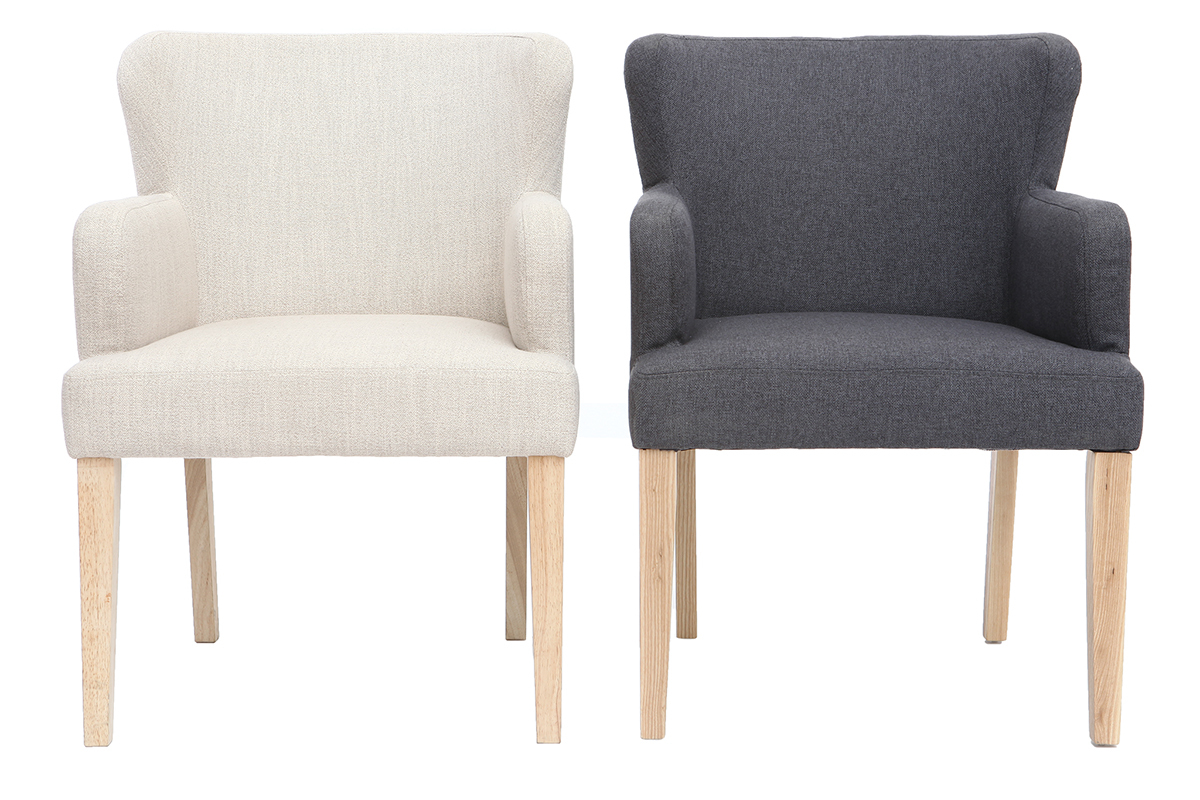 Sill�n cl�sico tejido natural patas madera clara RODIN