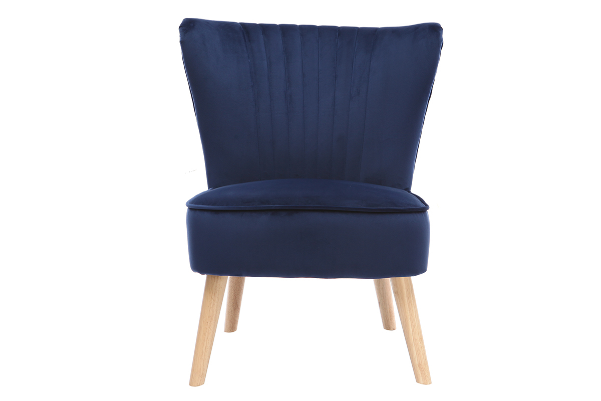 Silln clsico terciopelo azul oscuro ZOLA