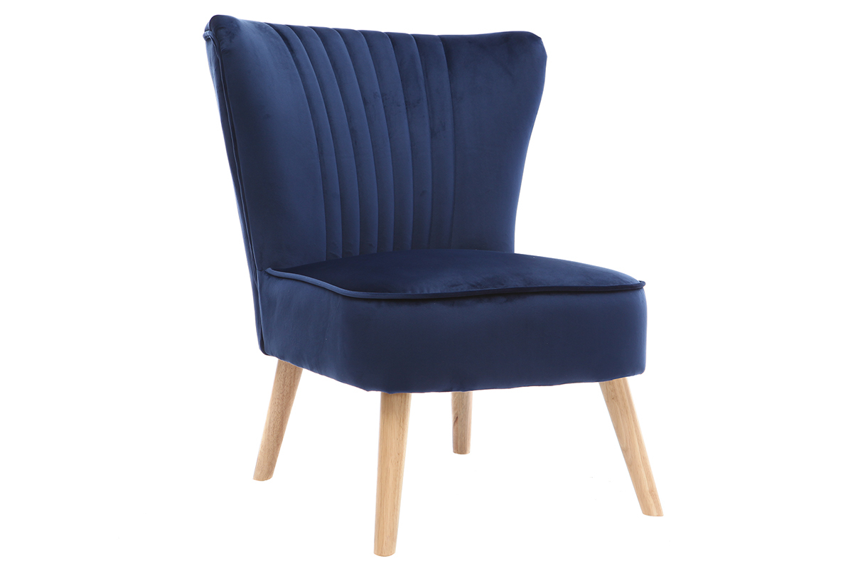 Silln clsico terciopelo azul oscuro ZOLA