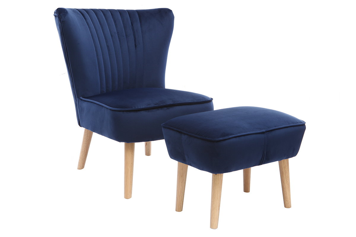 Silln clsico terciopelo azul oscuro ZOLA