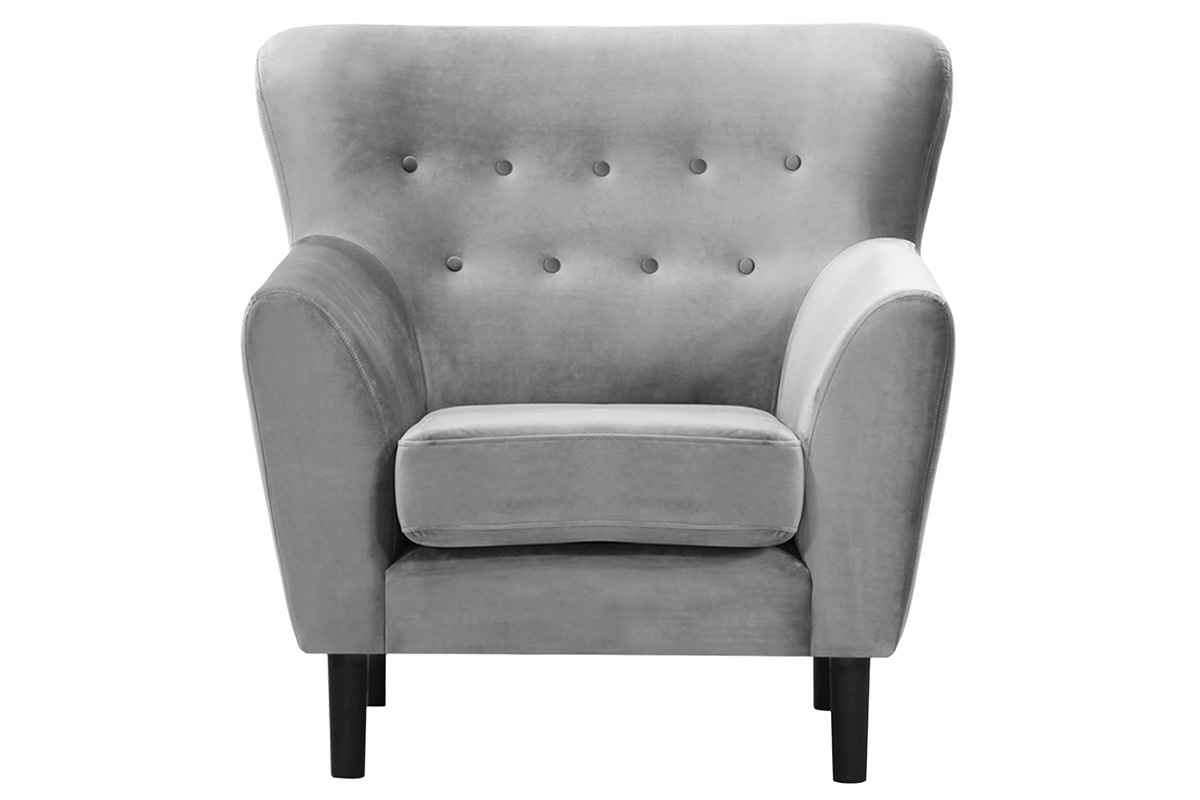 Silln clsico terciopelo gris MAYFAIR