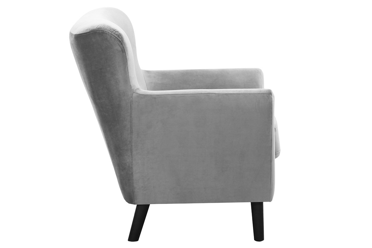 Silln clsico terciopelo gris MAYFAIR