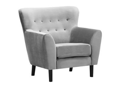 Sill&oacute;n cl&aacute;sico terciopelo gris MAYFAIR