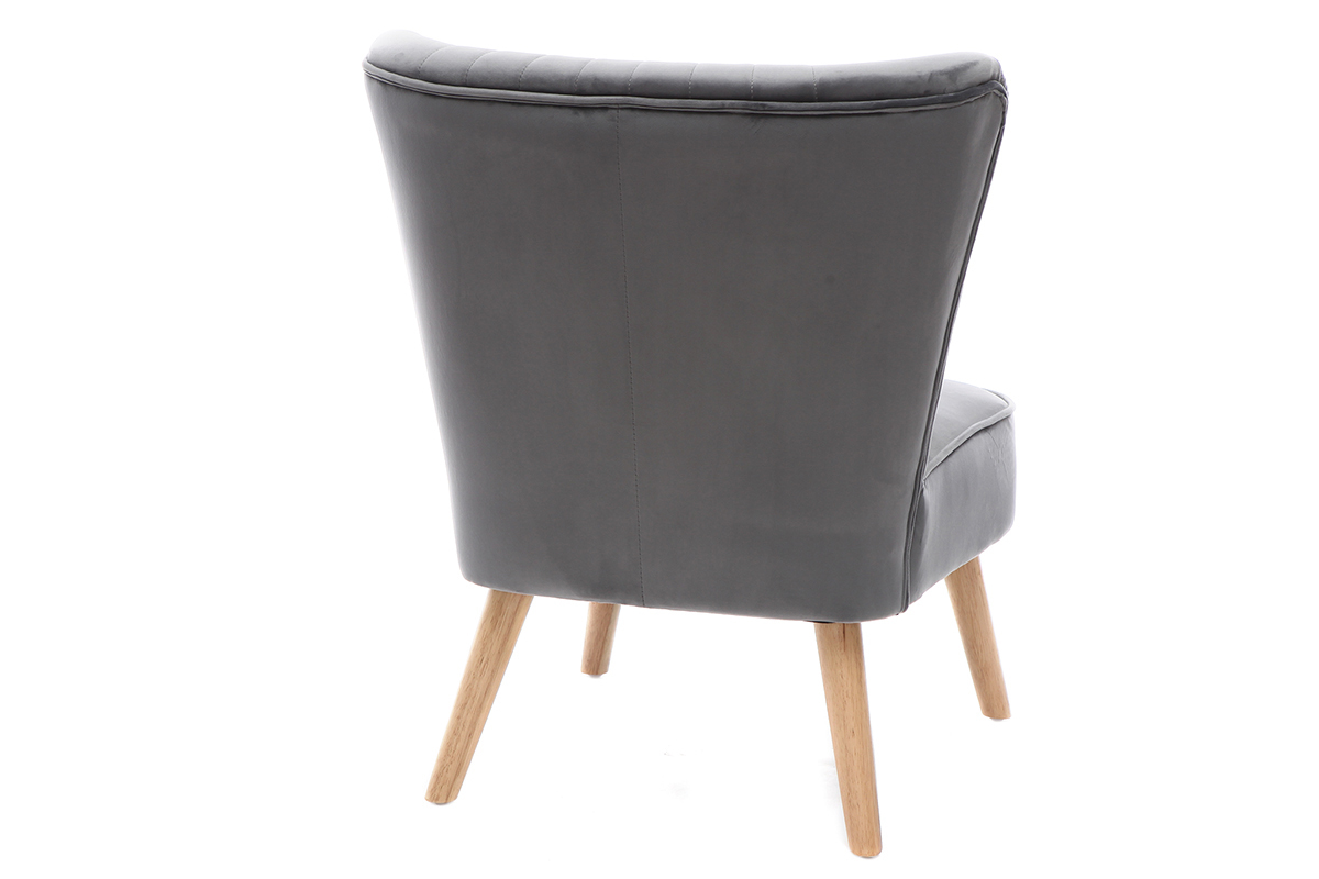 Sill�n cl�sico terciopelo gris oscuro ZOLA