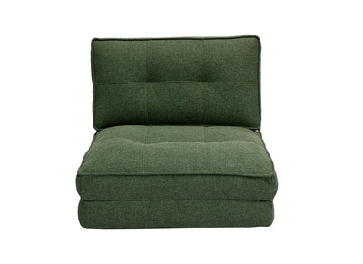 Sillón convertible 1 plaza en tela verde caqui SALLY