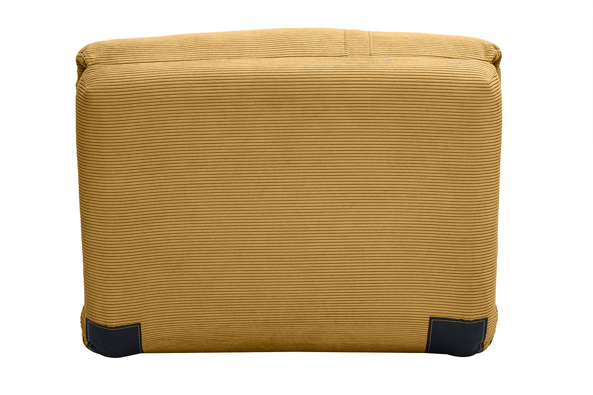 Silln convertible 1 plaza en terciopelo acanalado amarillo curry SPENCER
