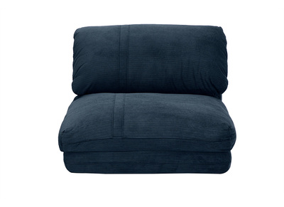 Sillón convertible de 1 plaza en tela de terciopelo acanalado azul oscuro SPENCER