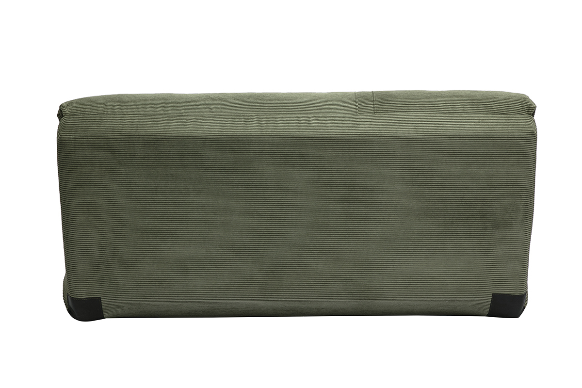 Silln convertible de 2 plazas en terciopelo acanalado verde caqui SPENCER