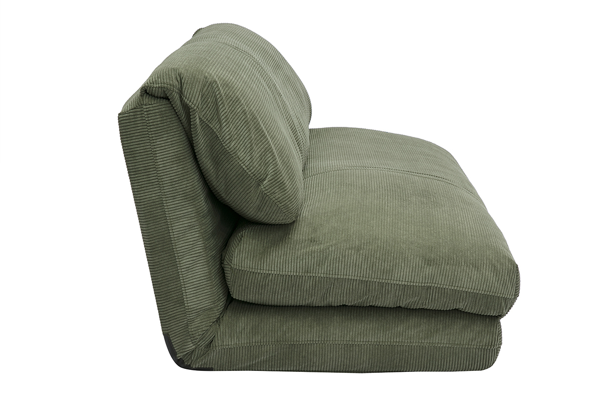 Silln convertible de 2 plazas en terciopelo acanalado verde caqui SPENCER