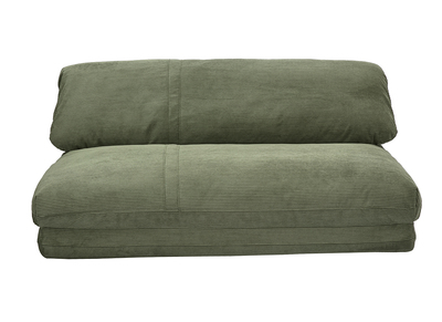 Sillón convertible de 2 plazas en terciopelo acanalado verde caqui SPENCER