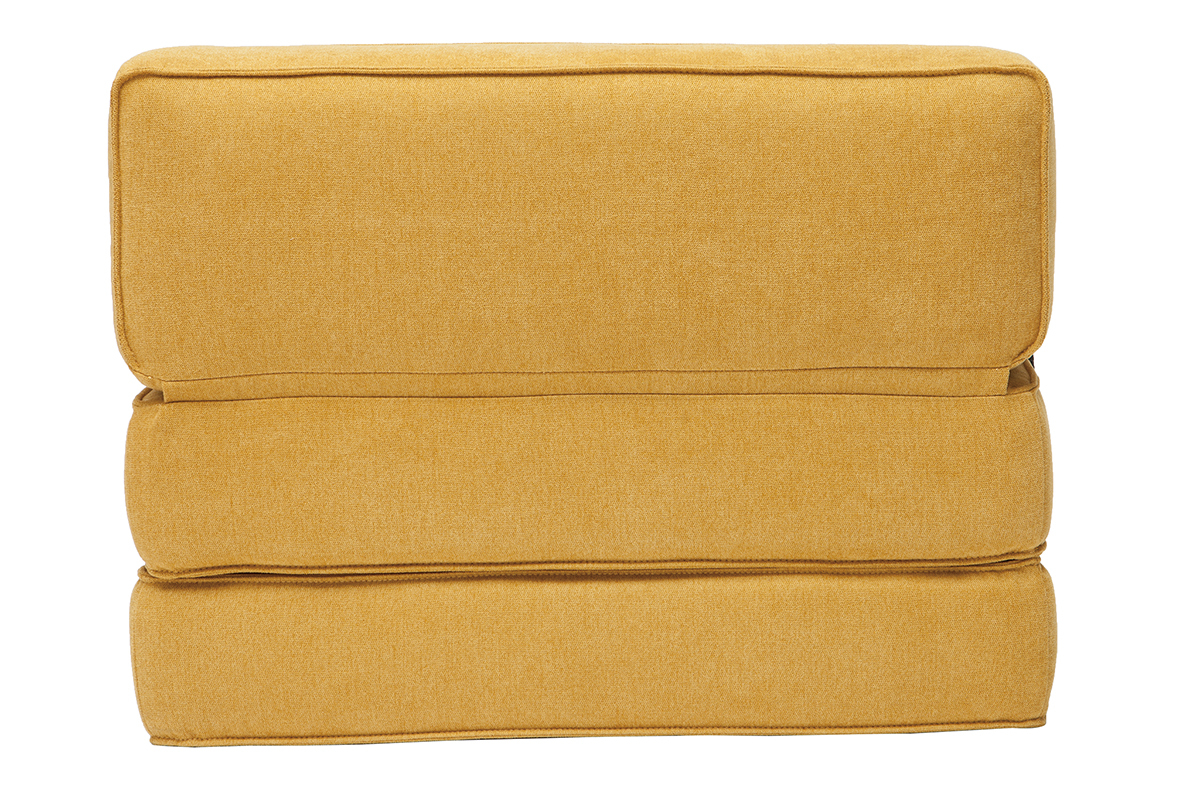 Sill�n convertible efecto terciopelo mostaza KATY
