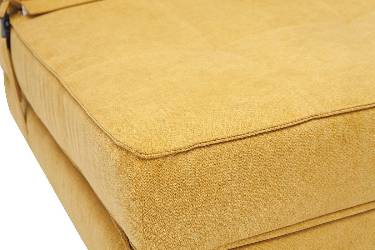 Sill�n convertible efecto terciopelo mostaza KATY