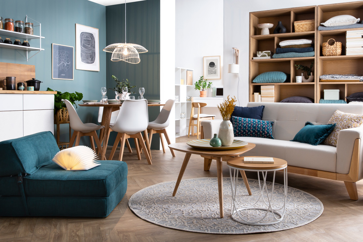 Sill�n convertible efecto terciopelo mostaza KATY