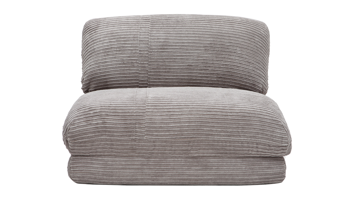Silln convertible en terciopelo acanalado gris claro SPENCER