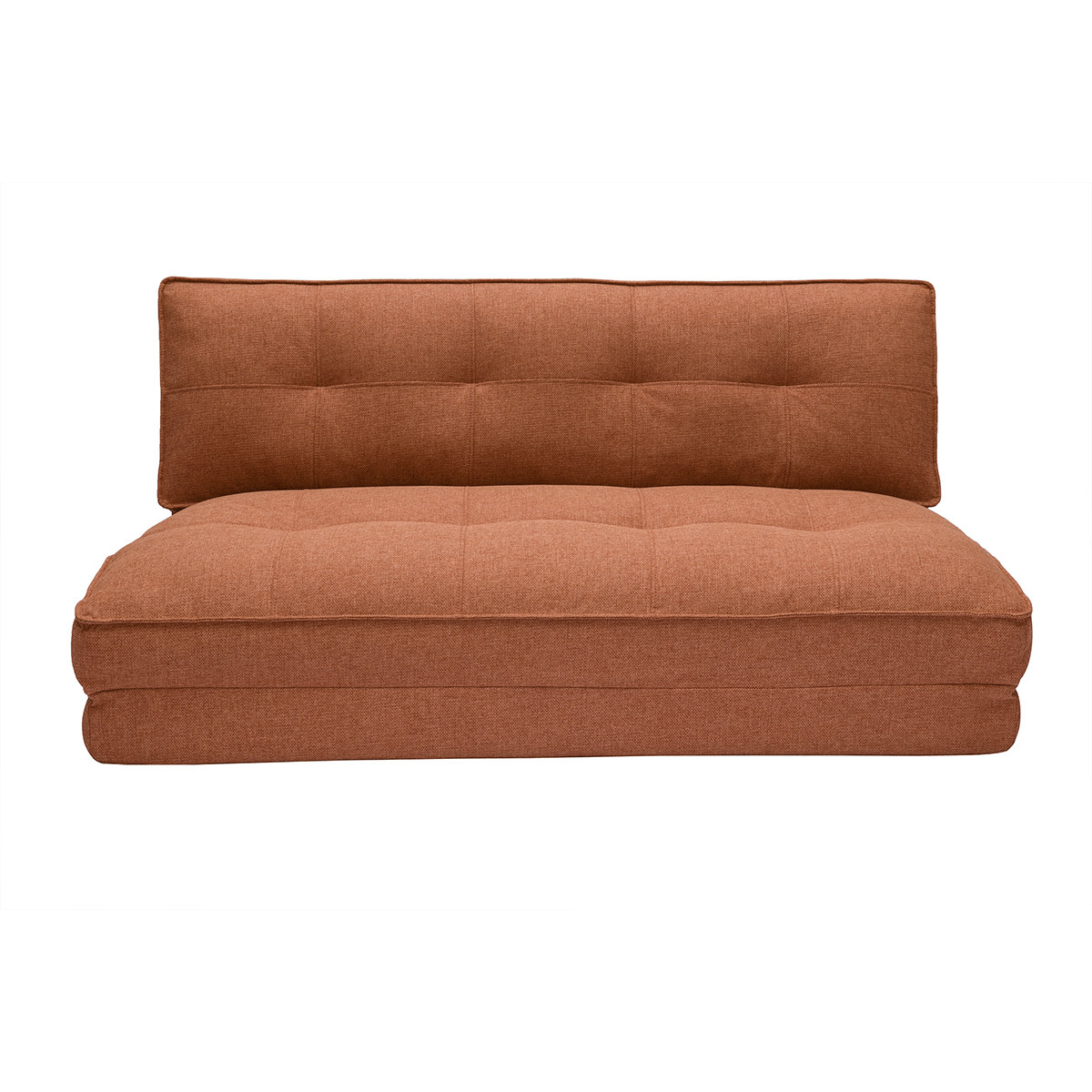 Sillón de 2 plazas convertible en tela terracota SALLY